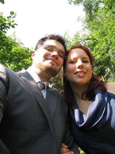 Selfie unterm Blätterdach, im Jahr 2008 noch ganz ohne Selfiestick