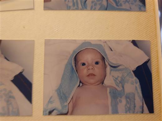 Pola als Baby, 1986. Das Lachen war offenbar ab Werk dabei